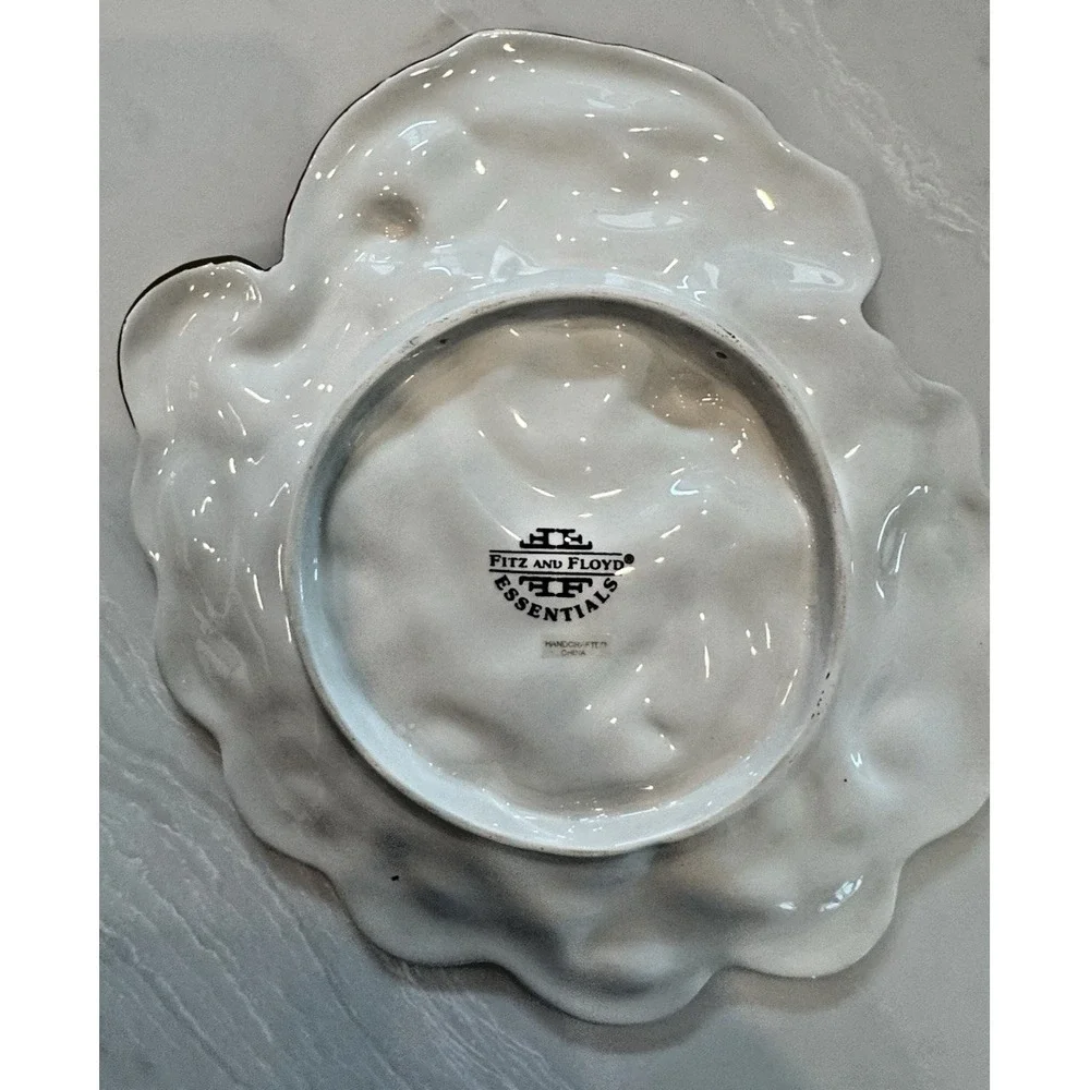 Fitz & Floyd Santa Face Plate Cookie Candy Dish Christmas Essentials